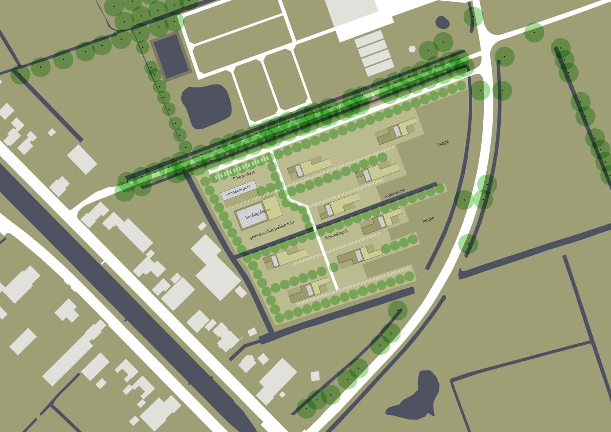 Stedenbouwkundig plan van de nieuwbouwwijk.